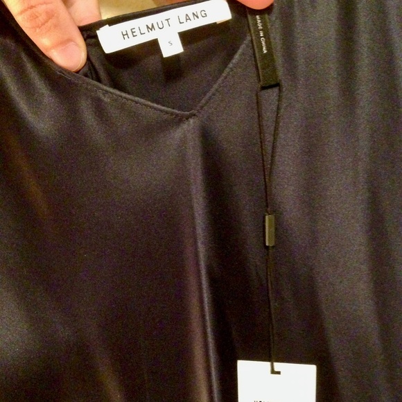 HELMUT LANG Black 100% Silk Slip Dress - S Small - Picture 3 of 7